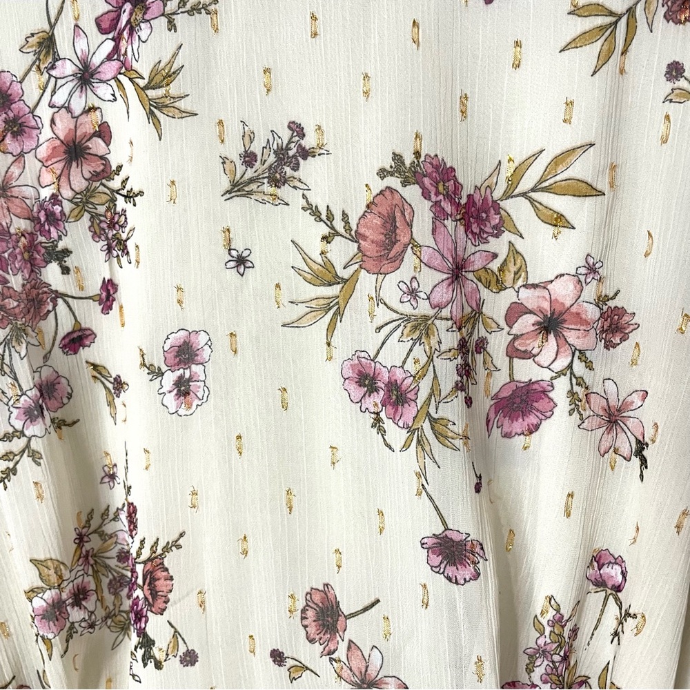 CITY STUDIOS Mini Dress Floral Long Shear Sleeves Tiered Skirt SZ XL NWOT - Picture 4 of 13